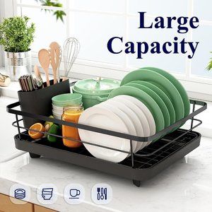 Kitsure Dish Drying Rack- Space-Saving Dish Rack, Dish Racks for Kitchen Counter